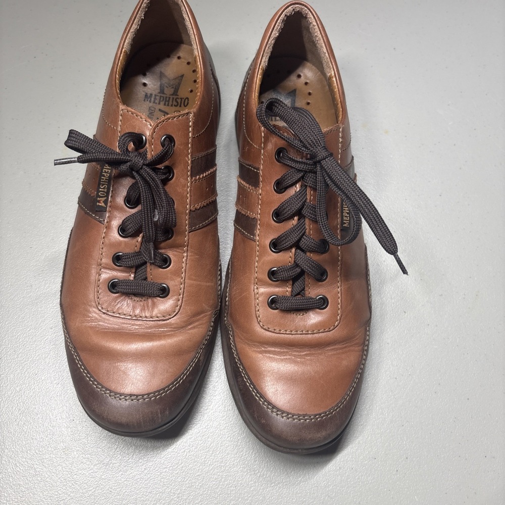 Mephisto Runoff Air Jet System Brown Pebbled Leather Comfort Shoes Mens 9 1/2